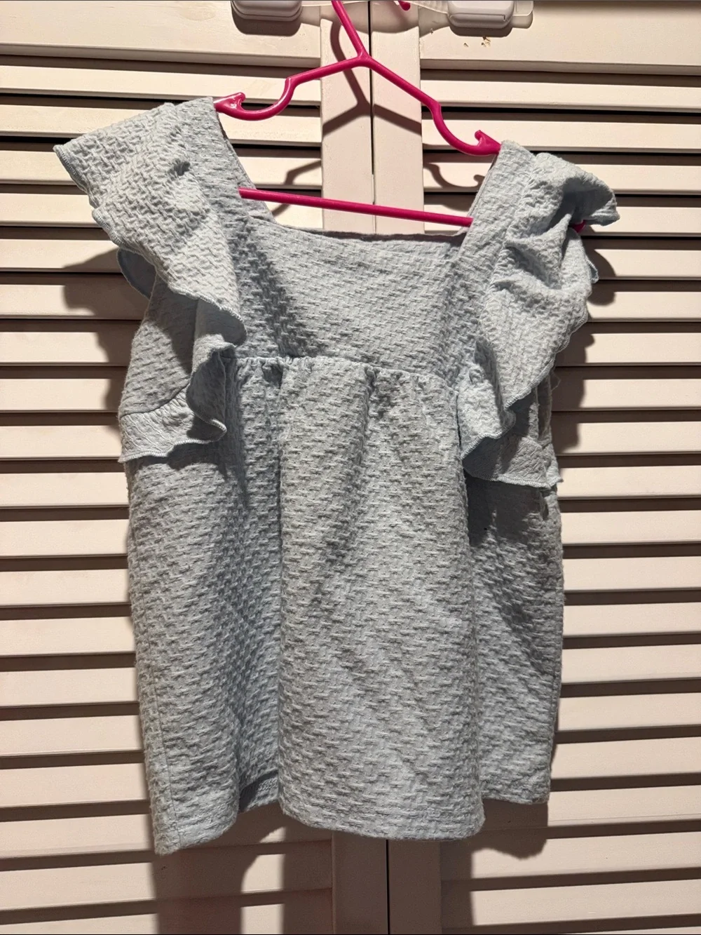 Light Blue Ruffle-Trim Kids Matching Set